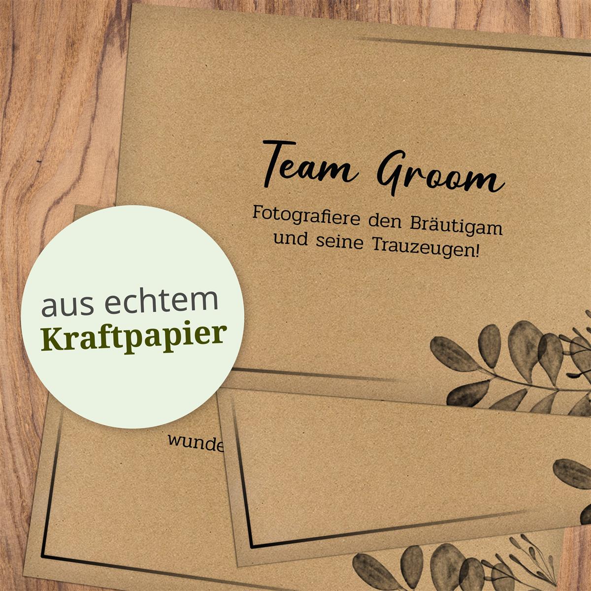 Fotospiel Hochzeit I 55 Fotoaufgaben I Hochzeitsspiele für Gäste I alternatives Gästebuch Hochzeit I Kraftpapier I Format DIN A7