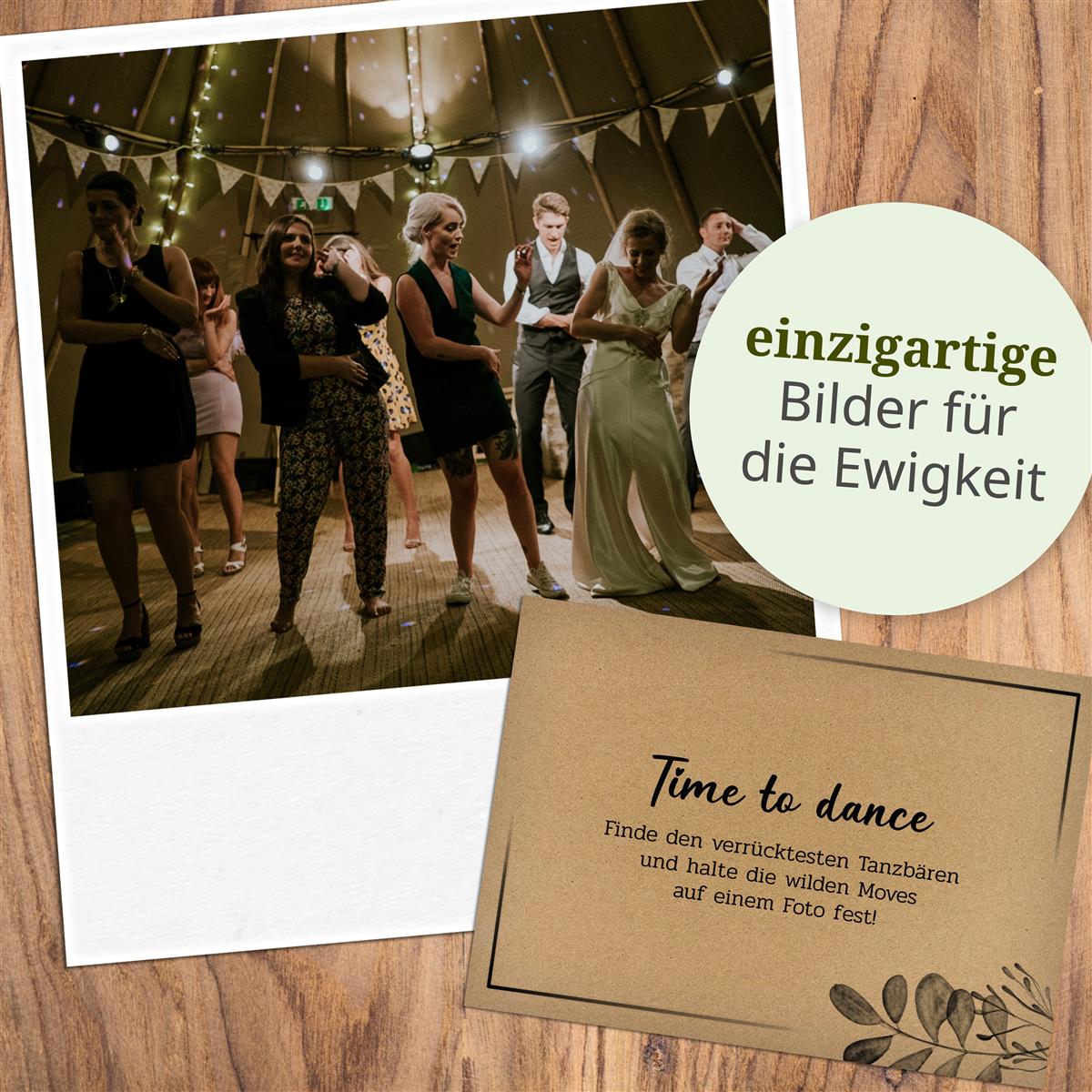 Fotospiel Hochzeit I 55 Fotoaufgaben I Hochzeitsspiele für Gäste I alternatives Gästebuch Hochzeit I Kraftpapier I Format DIN A7