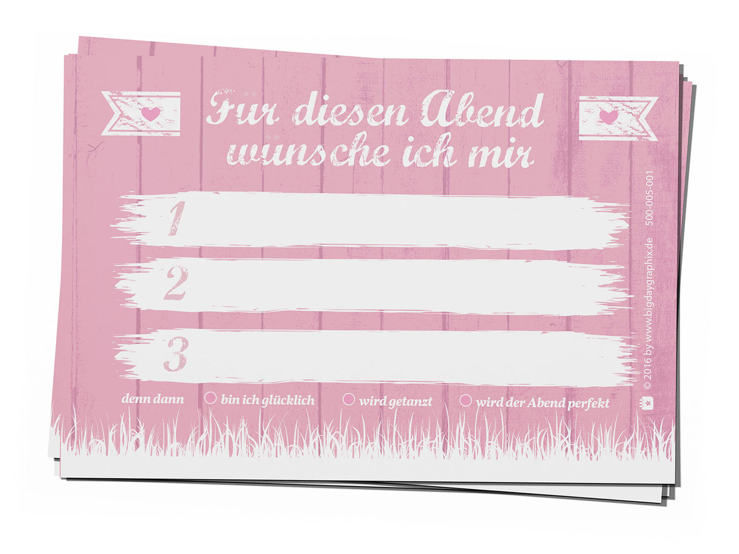 50 Musikwunschkarten - Blackwood rosa