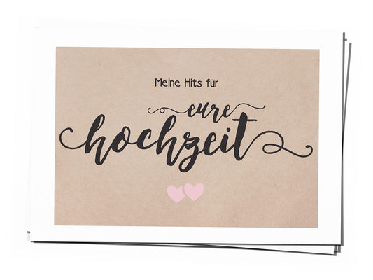 50 Musikwunschkarten - Blush Wedding rosa