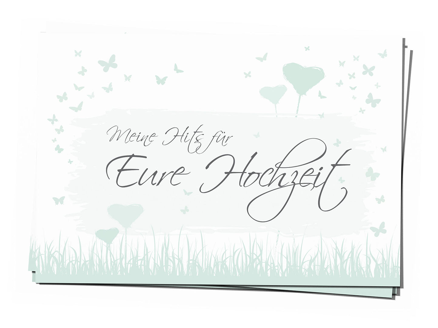 50 Musikwunschkarten - Butterflyheart mint