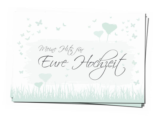 50 Musikwunschkarten - Butterflyheart mint