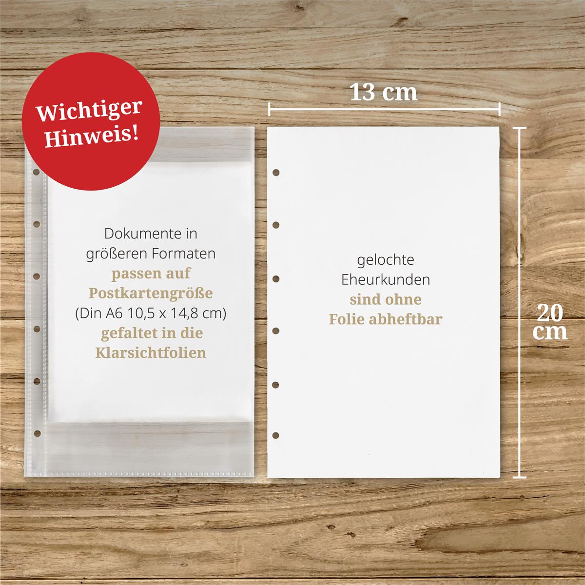 5 Klarsichthüllen für Stammbuch