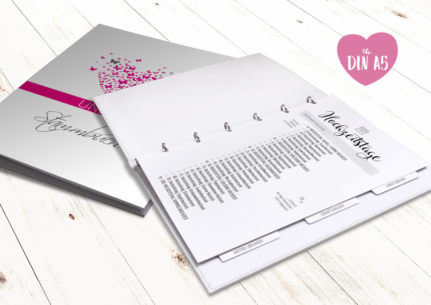 Stammbuch - Schmetterlinge magenta