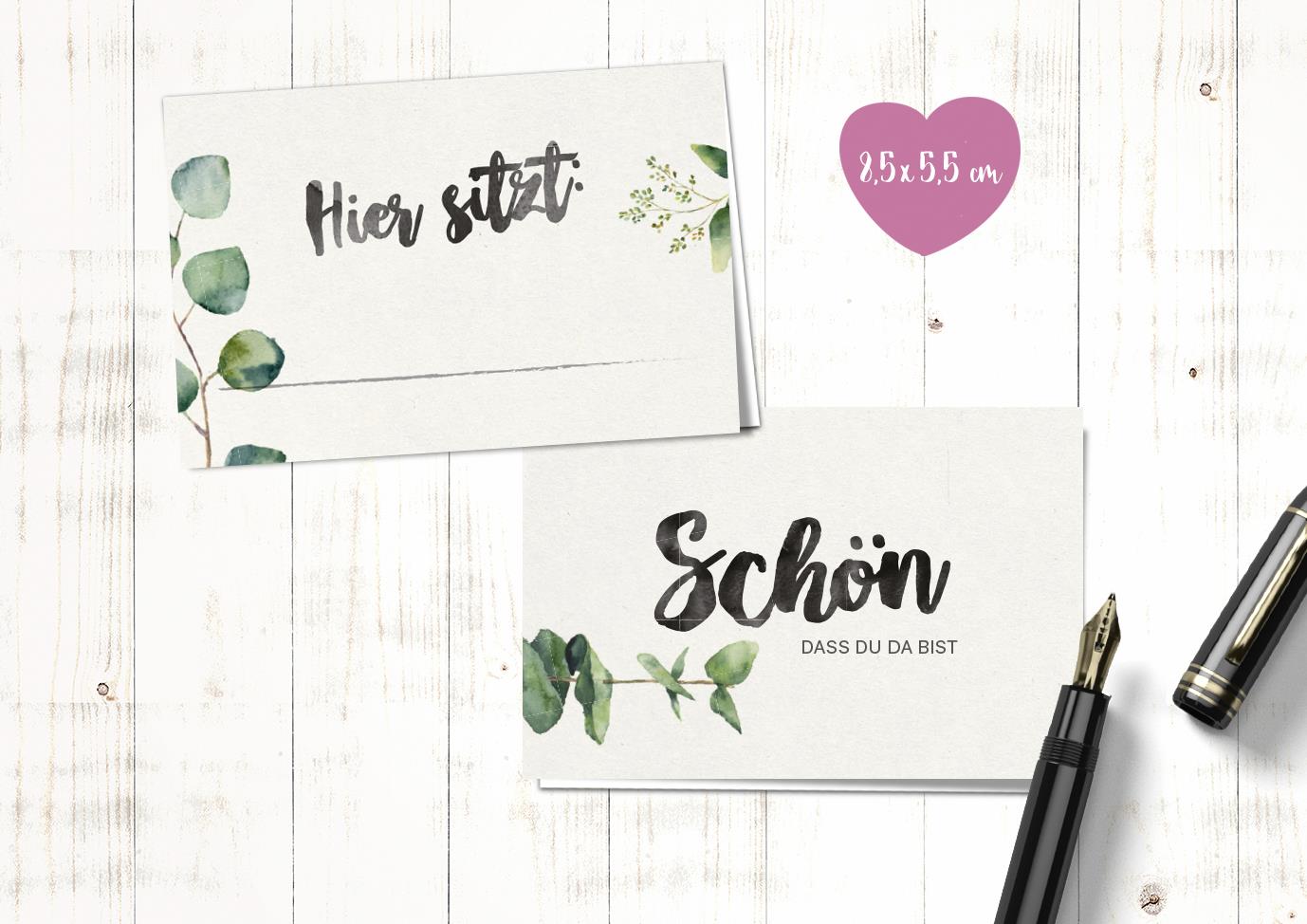 Tischkarten - Evergreen Love