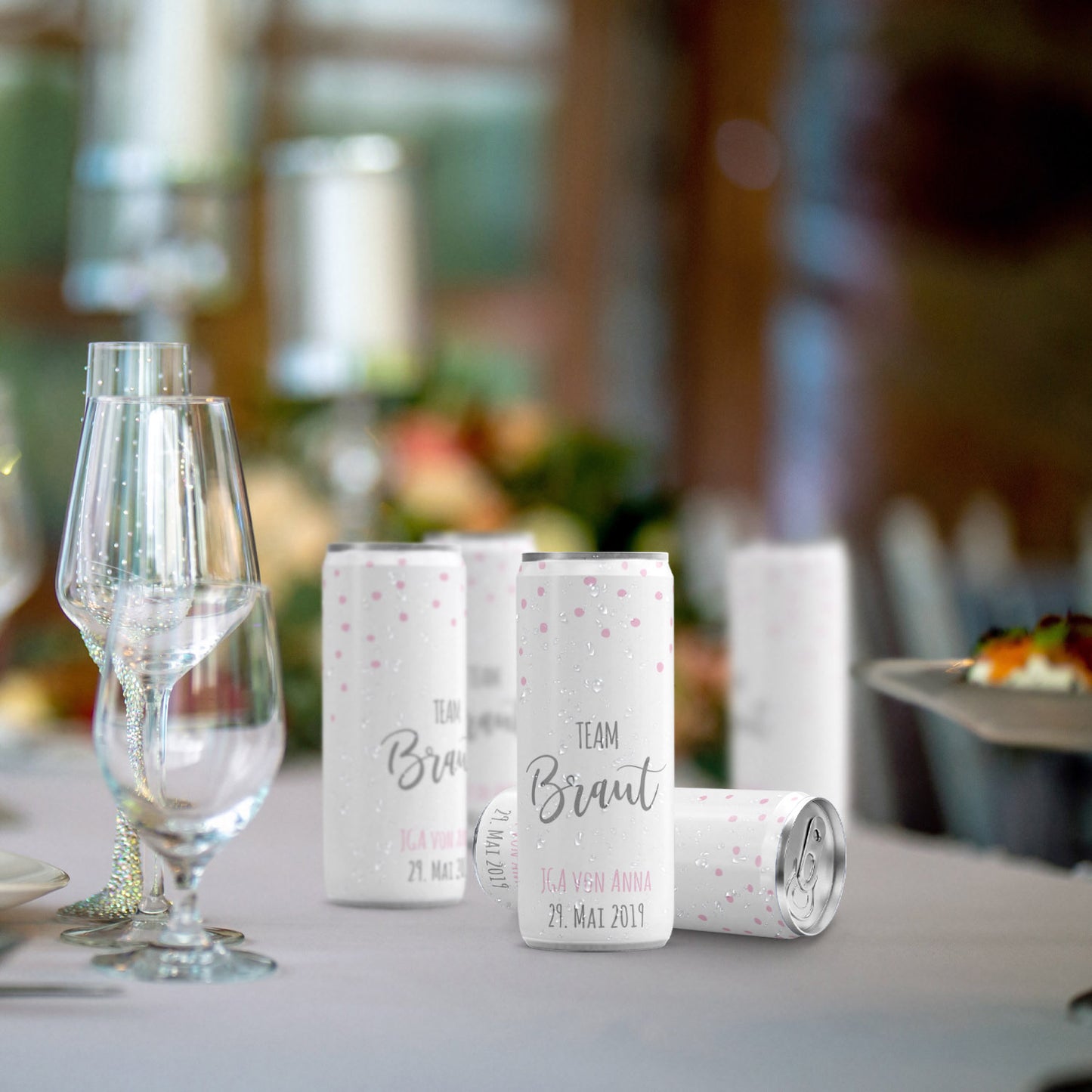 24 Sektdosen JGA - POLKA DOTS ROSE