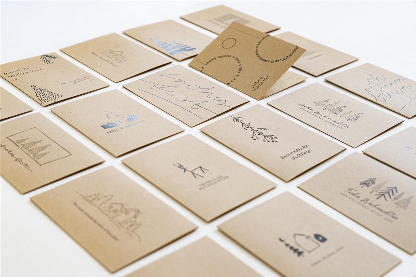 Weihnachtskarten - Klappkarten Kraftpapier