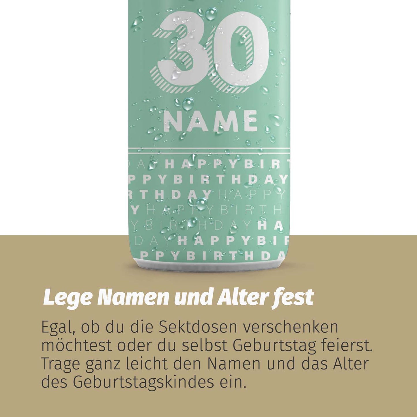 24 Sektdosen Geburtstag Happy Birthday mint
