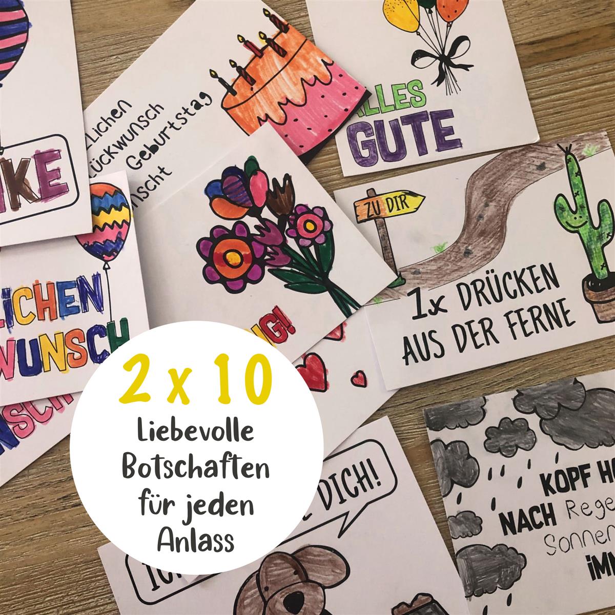 Ausmalkarten - Postkartenset für Kinder