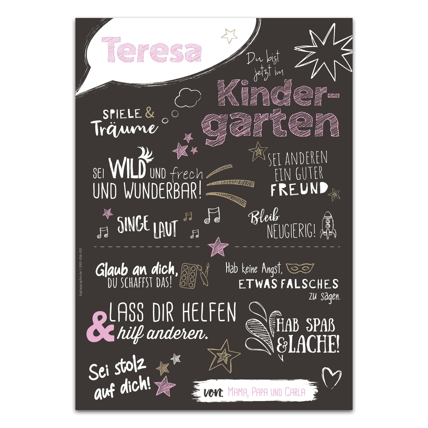 Poster Kindergarten BLACK ROSA