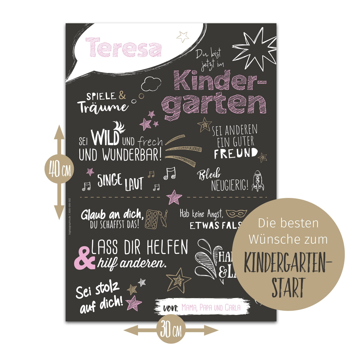 Poster Kindergarten BLACK ROSA