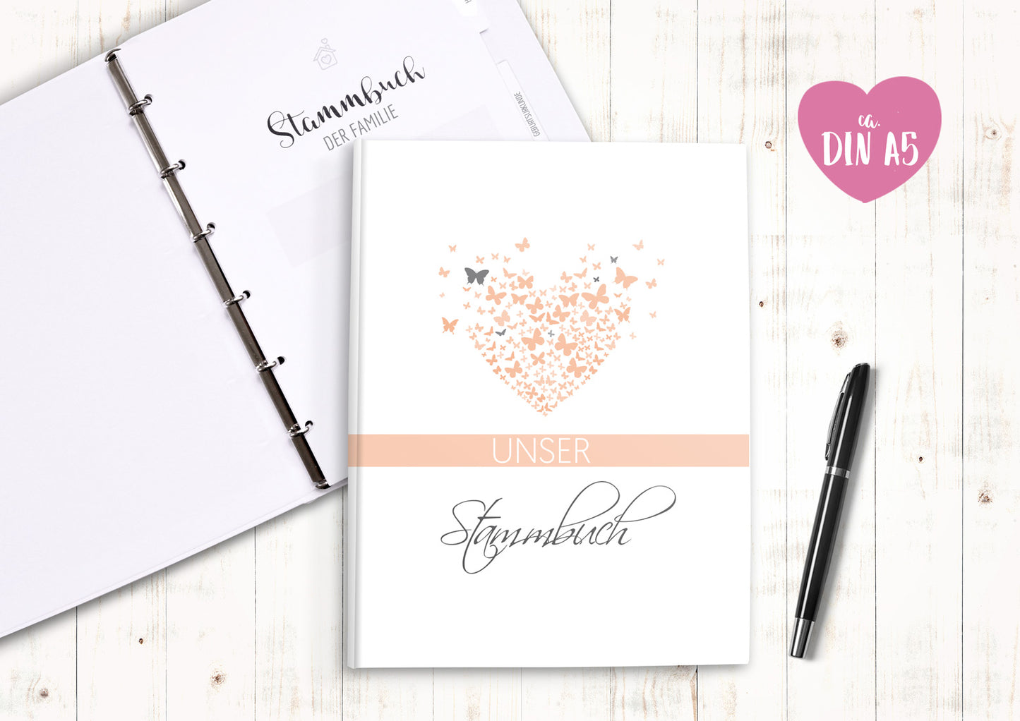 Stammbuch - Schmetterlinge apricot