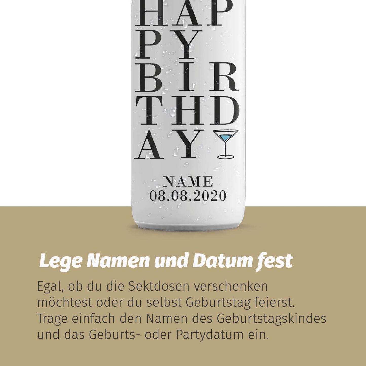 24 Sektdosen - Happy Birthday Typo