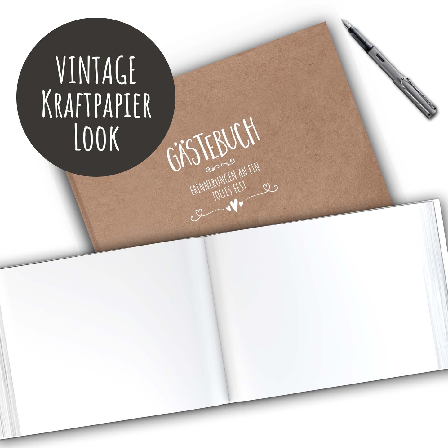 Gästebuch - Simple Vintage WHITE