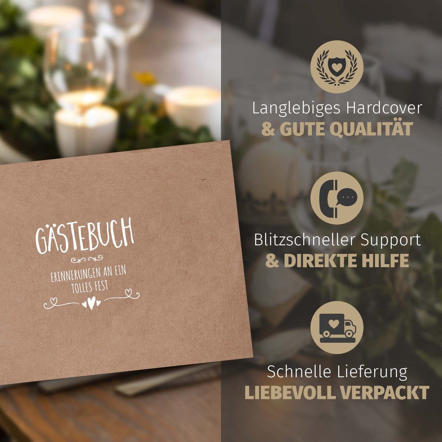 Gästebuch - Simple Vintage WHITE