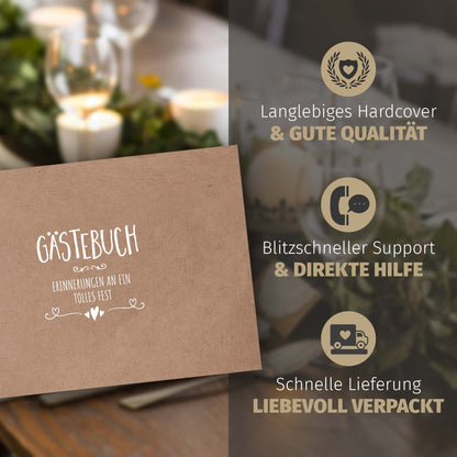 Gästebuch - Simple Vintage WHITE