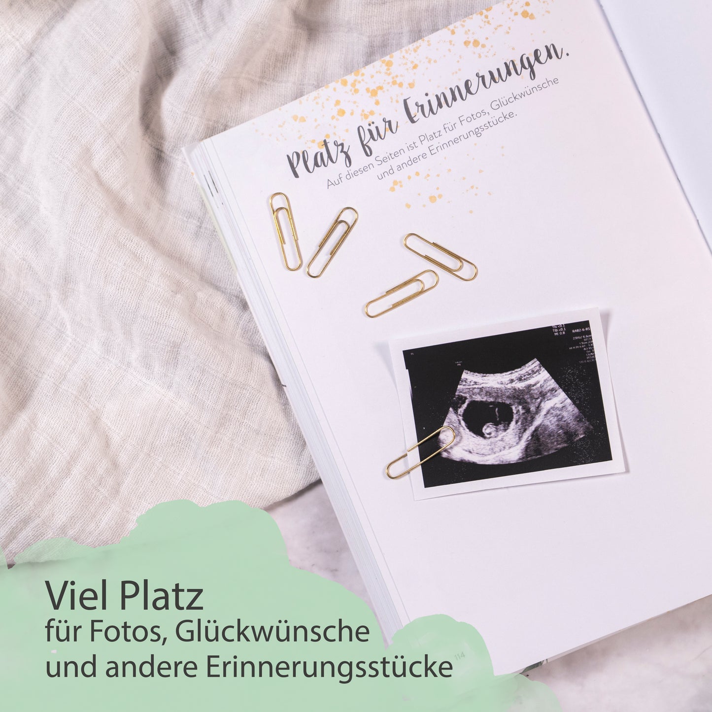 Schwangerschaftstagebuch Premium I Erinnerungsbuch I Baby-Buch I Fotoalbum I 124 Seiten
