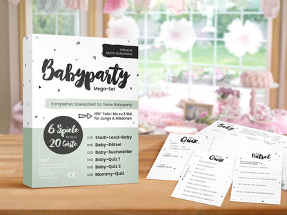 Spieleset für Babyparty