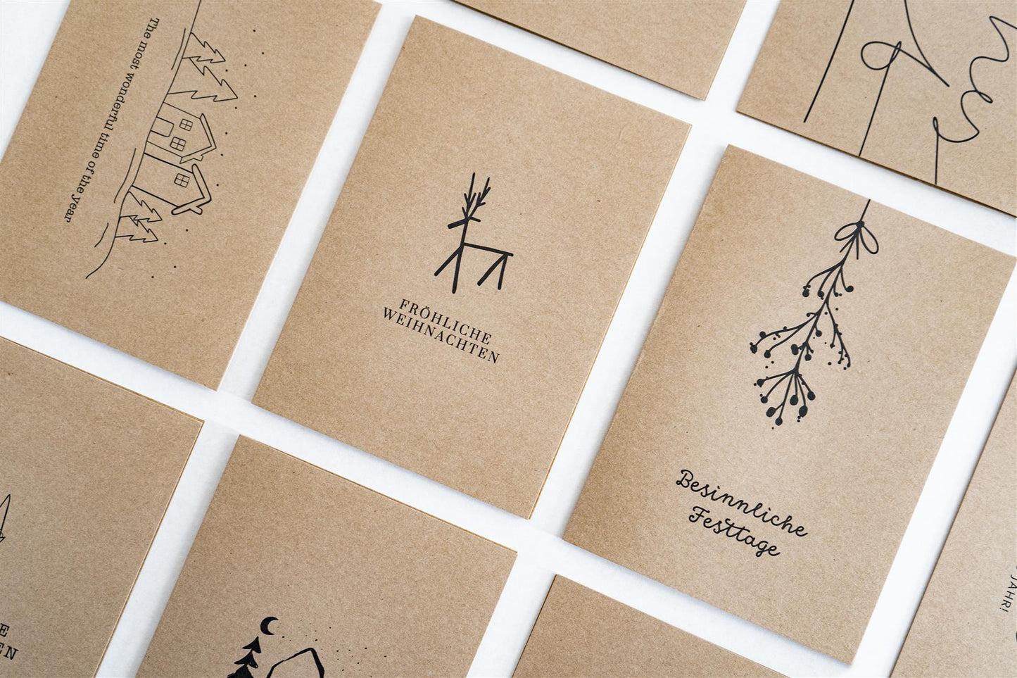 Weihnachtskarten - Klappkarten Kraftpapier