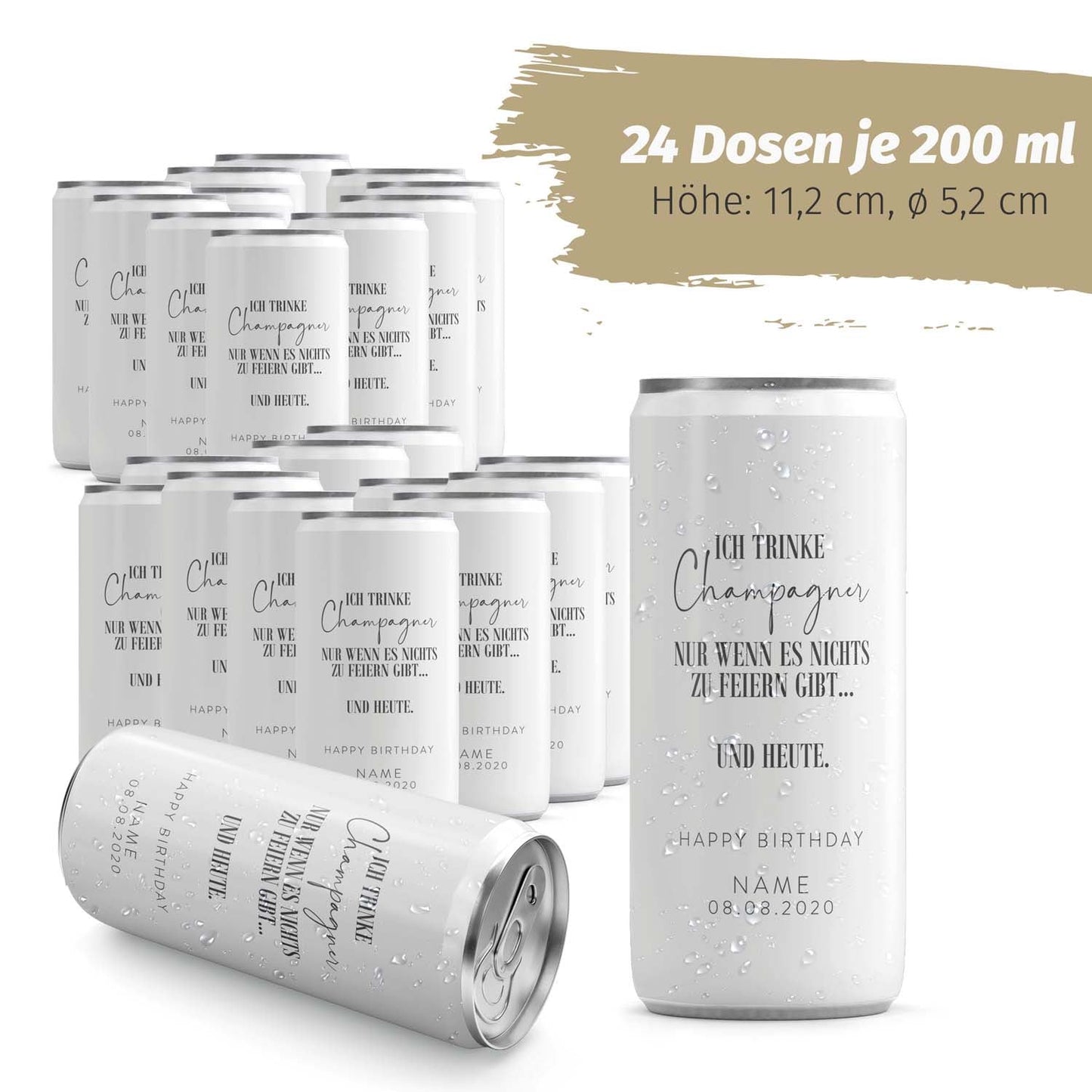 24 Sektdosen - Geburtstag - Champagner