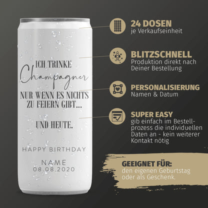 24 Sektdosen - Geburtstag - Champagner