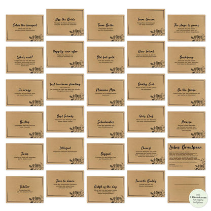 Fotospiel Hochzeit I 55 Fotoaufgaben I Hochzeitsspiele für Gäste I alternatives Gästebuch Hochzeit I Kraftpapier I Format DIN A7