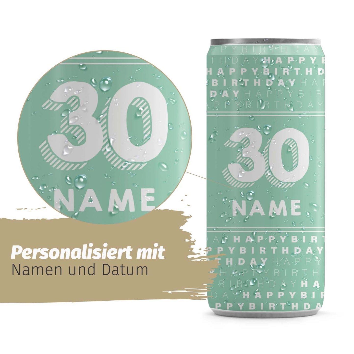 24 Sektdosen Geburtstag Happy Birthday mint