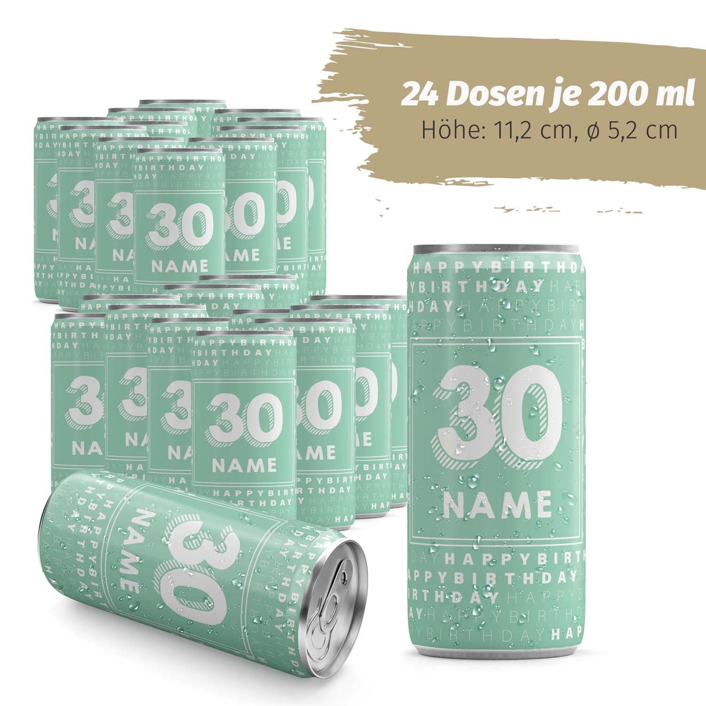 24 Sektdosen Geburtstag Happy Birthday mint
