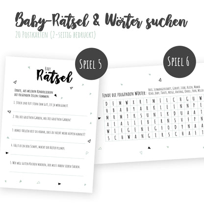 Spieleset für Babyparty