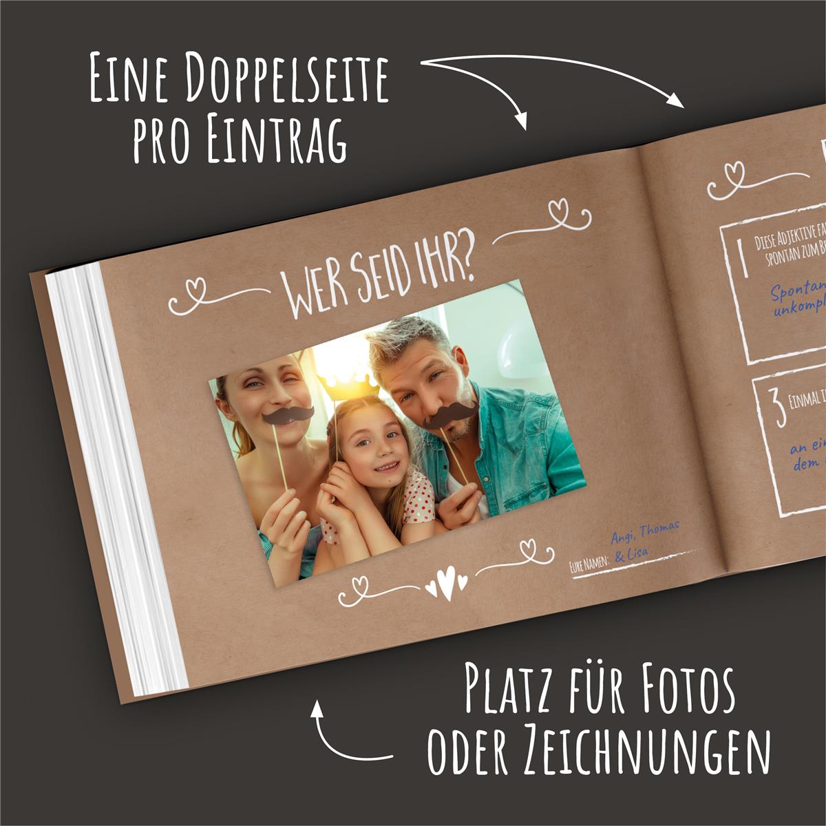 Gästebuch -Simple Vintage WHITE (mit Fragen)