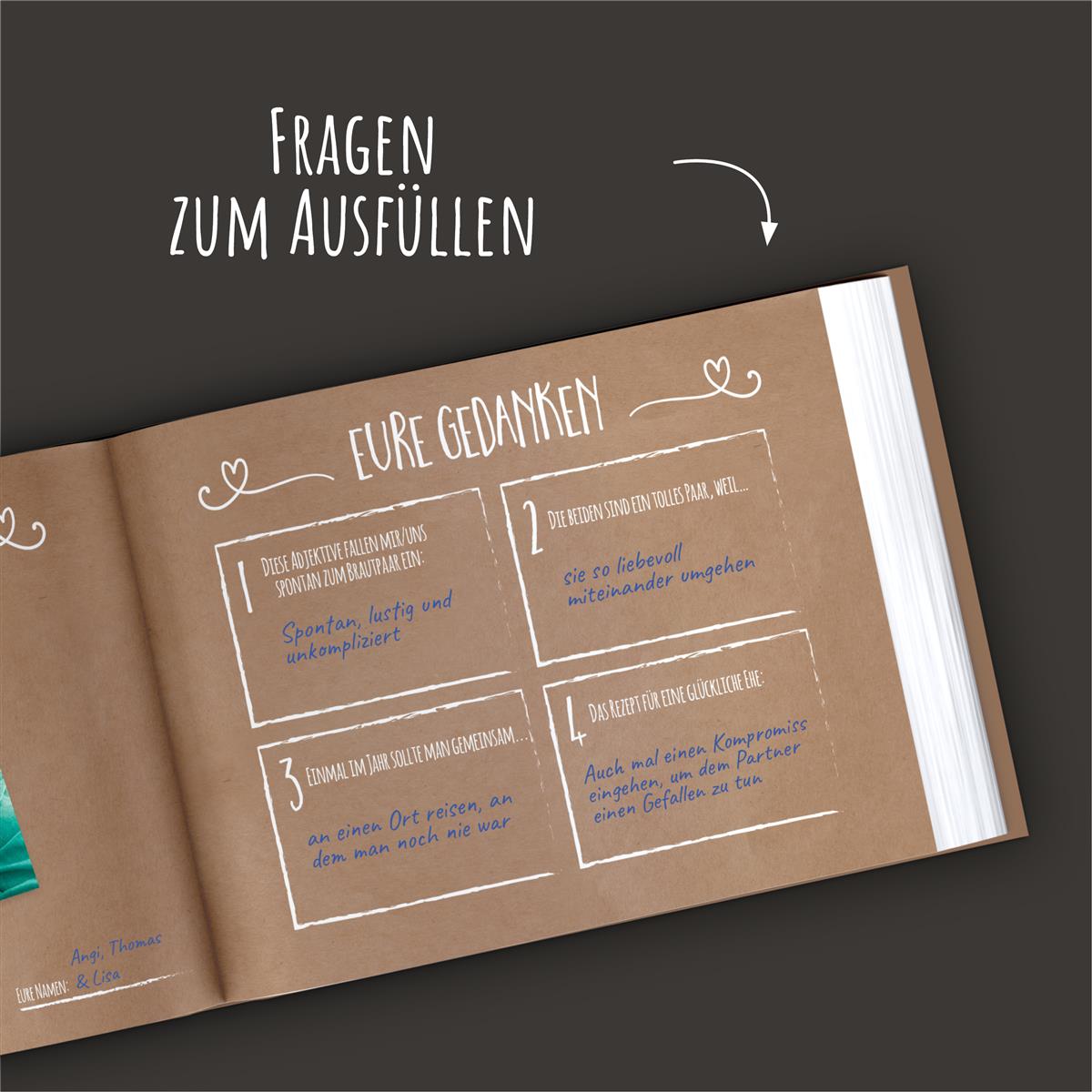 Gästebuch -Simple Vintage WHITE (mit Fragen)
