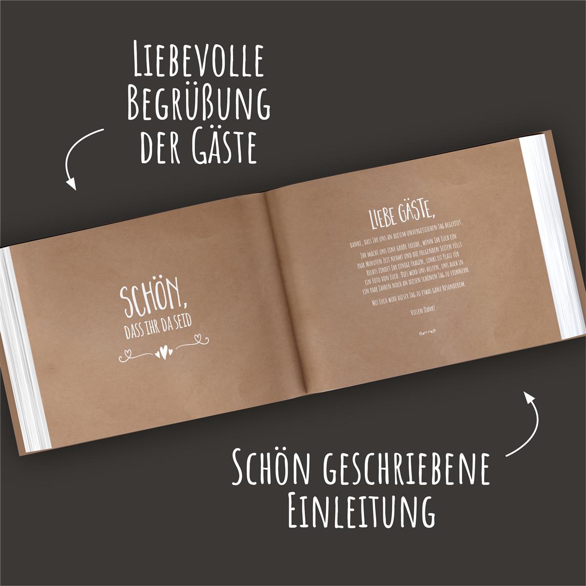 Gästebuch -Simple Vintage WHITE (mit Fragen)