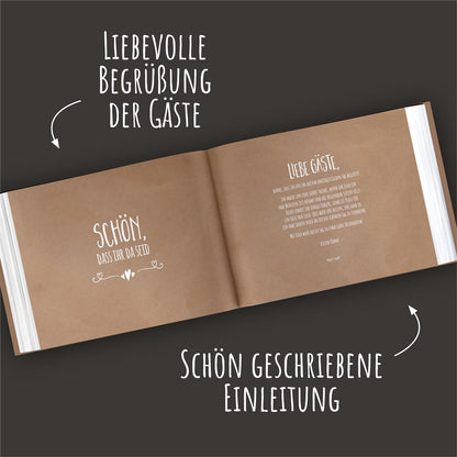Gästebuch -Simple Vintage WHITE (mit Fragen)
