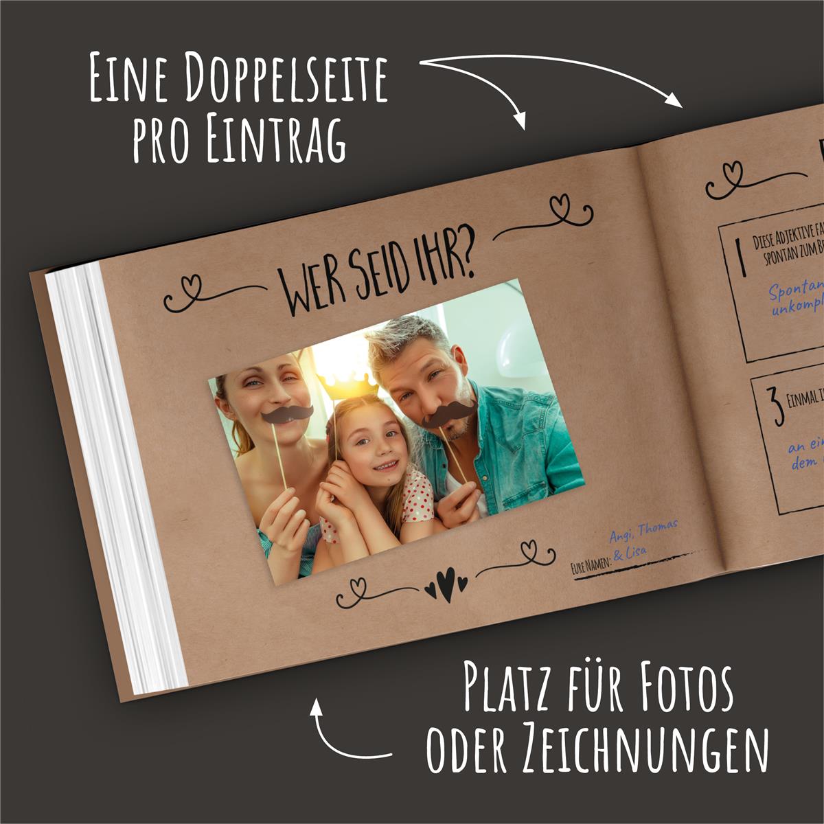 Gästebuch - Simple Vintage BLACK (mit Fragen)