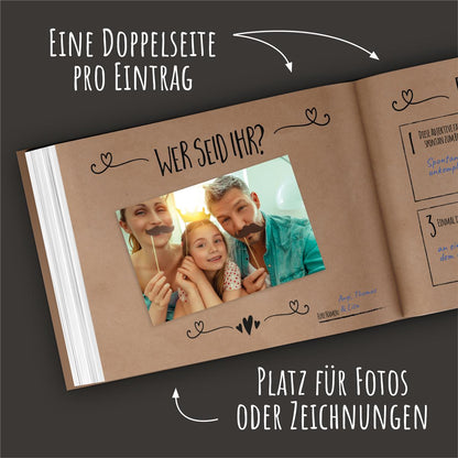 Gästebuch - Simple Vintage BLACK (mit Fragen)