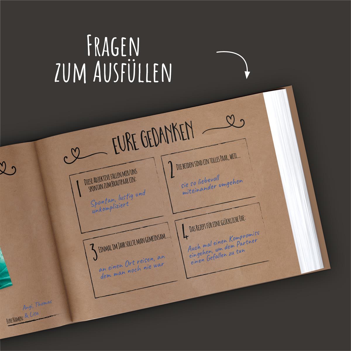 Gästebuch - Simple Vintage BLACK (mit Fragen)