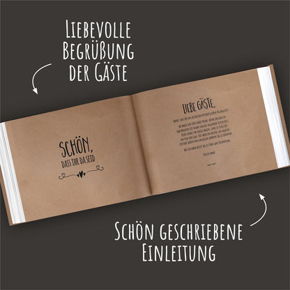 Gästebuch - Simple Vintage BLACK (mit Fragen)