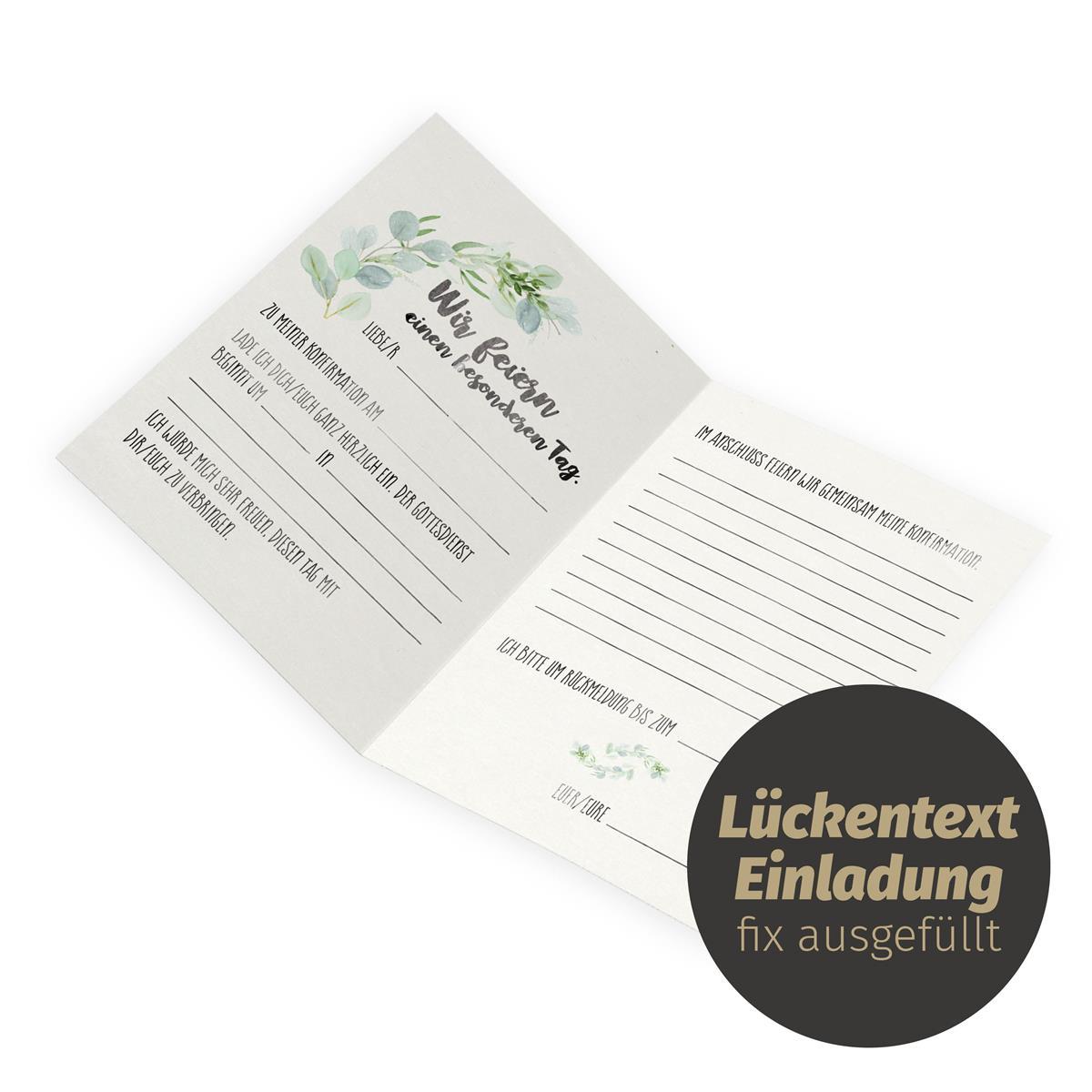 Einladungen Konfirmation Eukalytus