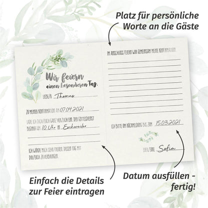 Einladungen Konfirmation Eukalytus