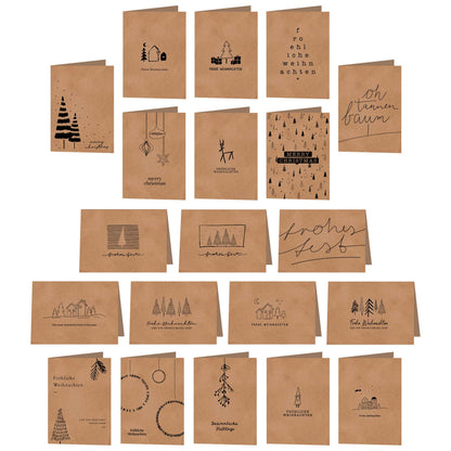 Weihnachtskarten - Klappkarten Kraftpapier