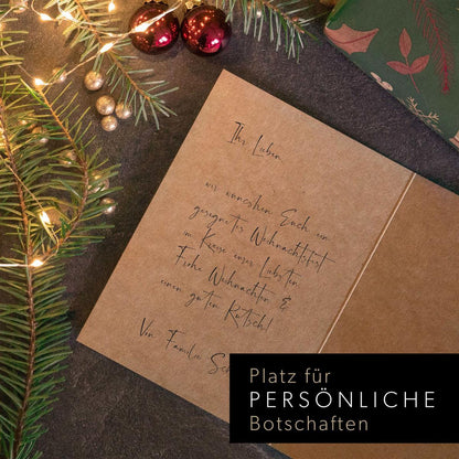 Weihnachtskarten - Klappkarten Kraftpapier mit Umschlägen