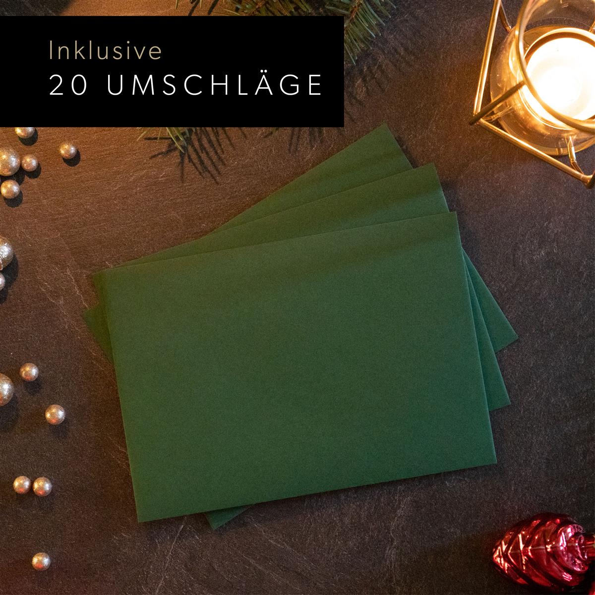 Christmas Design-Postkarten + Umschläge