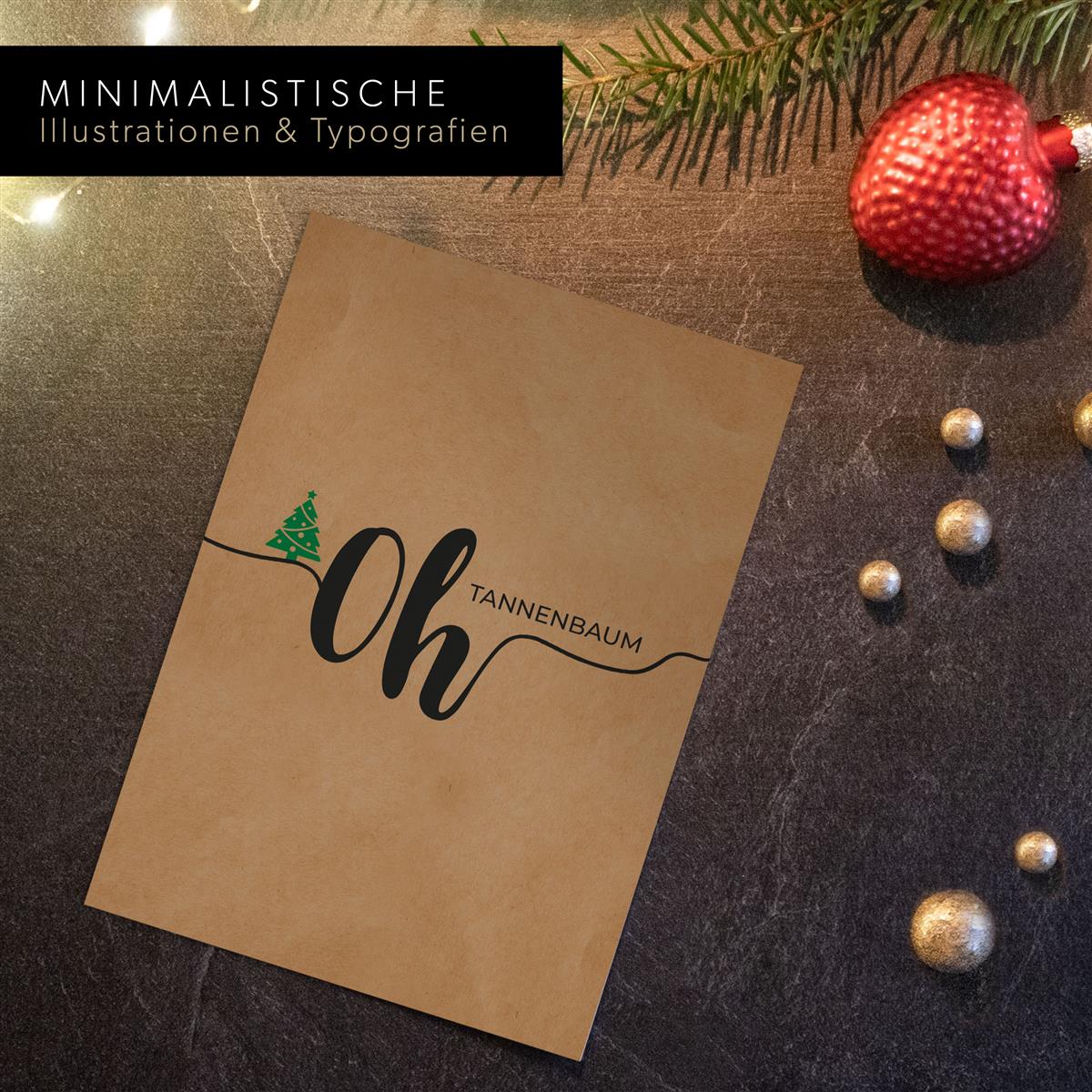 Christmas Design-Postkarten + Umschläge