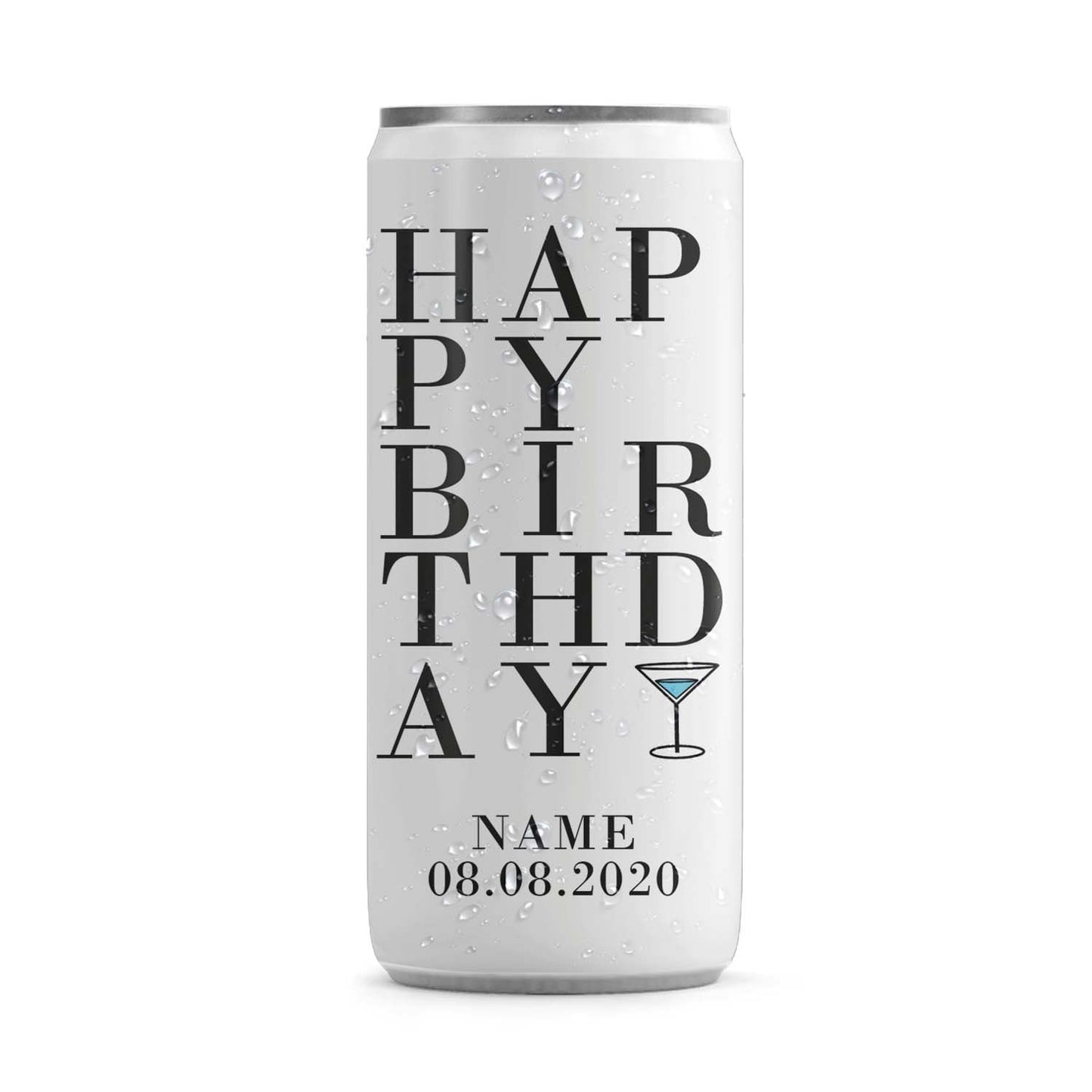 24 Sektdosen - Happy Birthday Typo