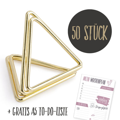 50 Kartenhalter Triangle Gold + gratis Liste