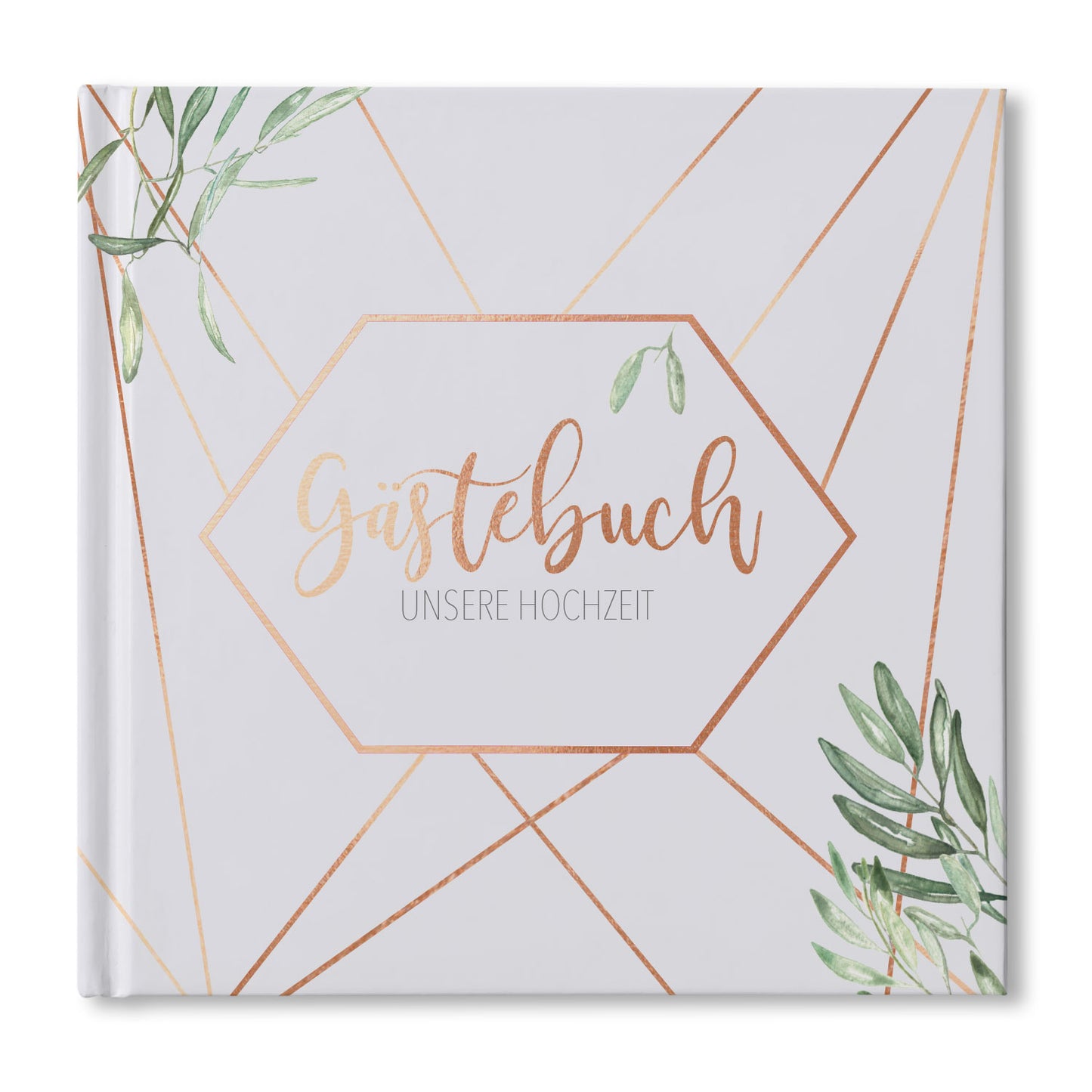 Gästebuch - Copper & Green (square)