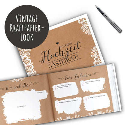 Gästebuch mit Fragen - Sweet Vintage