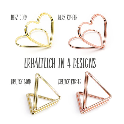 50 Kartenhalter Triangle Gold + gratis Liste