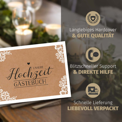 Gästebuch mit Fragen - Sweet Vintage