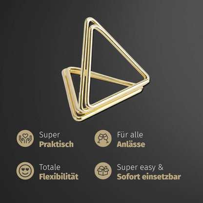 50 Kartenhalter Triangle Gold + gratis Liste